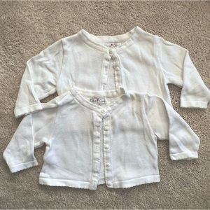 Set of 2 - White Cardigan Sweaters - Size 3 Months - Great for Twins!